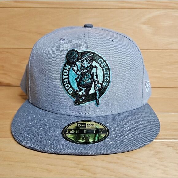 New Era 59Fifty Boston Celtics Fitted Hat Cap Stone Pack Gray Seafoam NWT - Picture 2 of 11